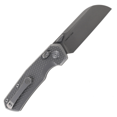 Kunwu nôž COMPACT CHAD GREY TITANIUM HANDLE PM60 STONEWASH SX703C-T1 - KNIFESTOCK