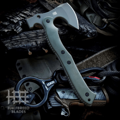 Halfbreed Blades Compact Rescue Axe - Tomahawk CRA-01 ODG - K110 - KNIFESTOCK