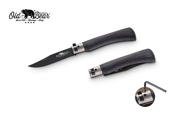 OLD BEAR® L - BLACK PTFE COATED BLADE, BLACK LAMINATED HANDLE 9303/21_MNK - KNIFESTOCK