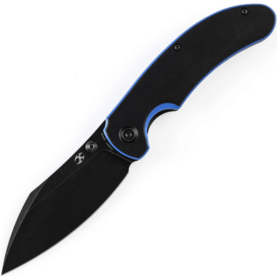 Kansept Nesstreet Black Stonewashed 154CM Blue and Black G10 Handles T1039A4 - KNIFESTOCK