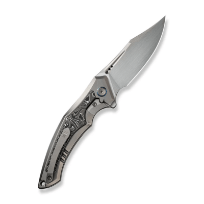 We Knife Orpheus Gray Titanium Integral Handle With Aluminum Foil Carbon Fiber Inlay WE23009-2 - KNIFESTOCK