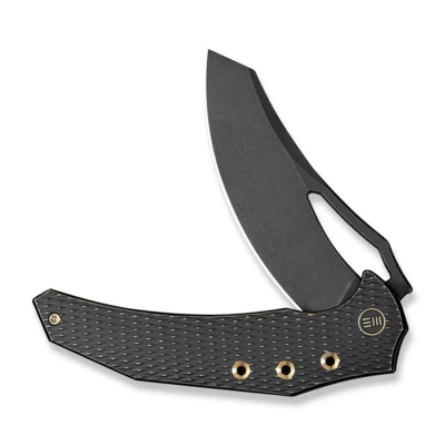 WE Knife Epaulette Diamond Patterned Black Titanium HandleBlack Stonewashed Bohler M390 Blade - KNIFESTOCK