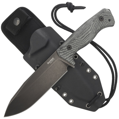 Lionsteel Fixed blade, CPM 3V OLD BLACK blade,  BLACK  CANVAS  handle with Kydex sheath T6B 3V CVB - KNIFESTOCK