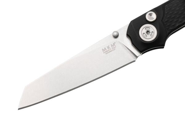 MKM MIURA – CPM Magnacut SW bld - SOLID Black Alu hdl, BUTTON LOCK - REV. S/S CLIP MK MI-ABK - KNIFESTOCK