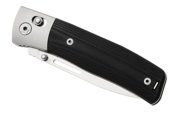 LionSteel NINI Folding knife M390 satin blade, Ti BOLSTER, BLACK G10 handle NN2 GBK - KNIFESTOCK