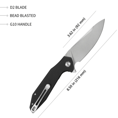 KUBEY Nova Liner Lock Flipper Folding Pocket Knife Black G10 Handle KU117A - KNIFESTOCK
