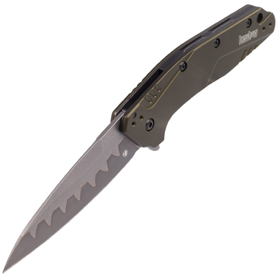 KERSHAW DIVIDEND COMPOSITE Assisted Folding Knife, Olive K-1812OLCB - KNIFESTOCK