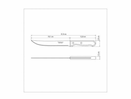 Tramontina Dynamic Bread Knife 20cm, Wood handle 22316/108 - KNIFESTOCK