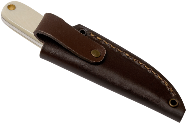 Brisa Necker 70-Ivory micarta 12C27 Flat Sheath Necker 70 Leather BRS-007-9808-1549 - KNIFESTOCK