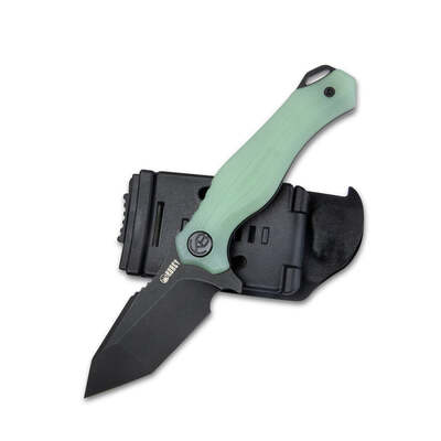 KUBEY Golf Fixed AUS-10 Blade Knife Jade G-10 Handle with Kydex Sheath KU230D - KNIFESTOCK