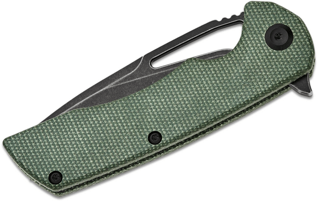 Kansept Kryo Black Stonewashed 12C28N Green Micarta T1001M2 - KNIFESTOCK