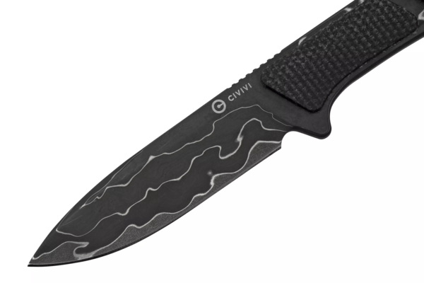 CIVIVI Mini Elementum Fixed Blade Dark Green Canvas Micarta Handle Damascus Blade C23010-DS1 - KNIFESTOCK