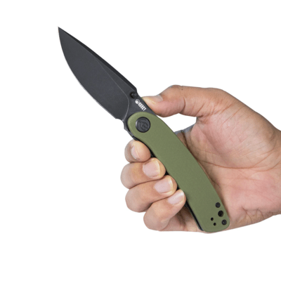 KUBEY Momentum Sherif Manganas Design Liner Lock Front Flipper Couteau Pliant Manche Vert G10 KU344B - KNIFESTOCK
