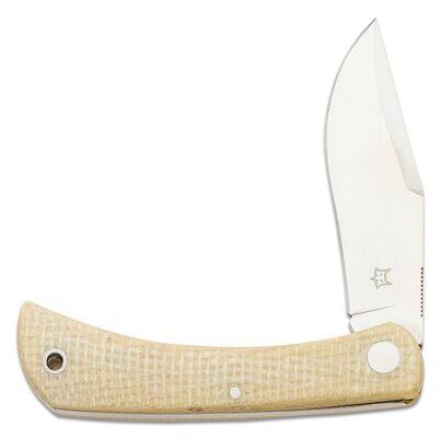 Fox Knives FX-582 MI Libar Slipjoint Folding Knife M390 Blade Micarta Leather Pouch - KNIFESTOCK