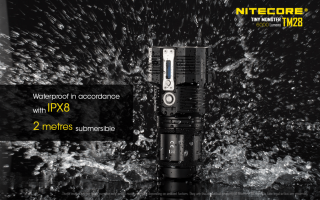 Nitecore TM28 Set - Tiny Monster Extreme Flashlight (6000 lm), with NBP68HD Battery Pack - KNIFESTOCK