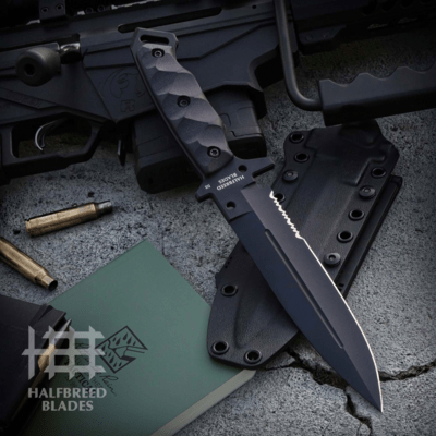Halfbreed Blades Medium Infantry Knife - Fixed Blade MIK-01PS BLK - K110 - KNIFESTOCK