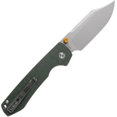 Vosteed Raccoon(TLL&amp;Bowie Blade) 14C28N Stonewash Green Micarta A2911 - KNIFESTOCK
