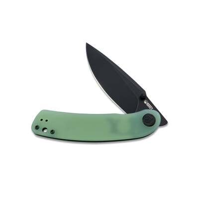 KUBEY Momentum Sherif Manganas Design Liner Lock Folding Knife Jade G10 Handle KU344J - KNIFESTOCK