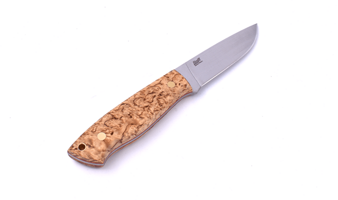 Brisa Trapper 95-curly birch N690Co Flat Sheath trapper 95 BRS-077-2071-1558 - KNIFESTOCK