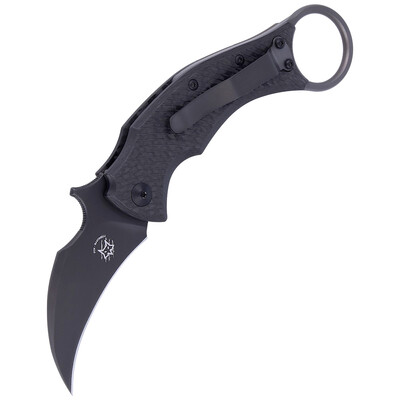 Fox Knives FOX/BASTINELLI BLACKBIRD COUTEAU PLIANT ACIER INOXYDABLE ELMAX PVD LAME, CADRE TITANE VER - KNIFESTOCK