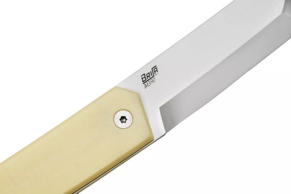 Brisa Kwaiken 90-Ivory micarta M390 Scandi Kwaiken sheath - cognac BRS-332-66149-66148 - KNIFESTOCK