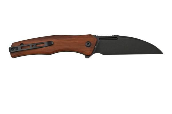 SENCUT Watauga Cuibourtia Wood Handle Black Stonewashed D2 Blade S21011-4 - KNIFESTOCK