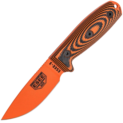 ESEE MODEL 3 ORANGE, 3D Orange/Black G10 3 PMor-006 - KNIFESTOCK