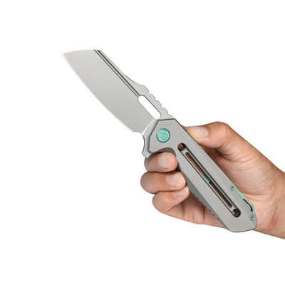 KUBEY Atlas Beadblasted M390 Blade Gray Titanium Framelock KB290E - KNIFESTOCK