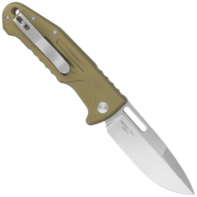 Fox Knives  NEW SMARTY AUTO TACTICAL, N690 STONEWASHED, ALLUMINUM OD GREEN FX-503SP OD - KNIFESTOCK