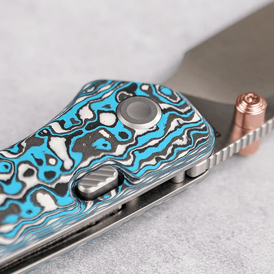 Vosteed Marten 154CM Satin,Blue Carbon Fiber - KNIFESTOCK