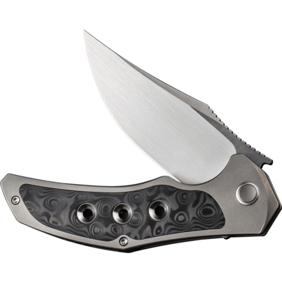 We Knife Magnetron Gray Titanium Handle With Rose Carbon Fiber Inlay WE18058-2 - KNIFESTOCK