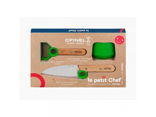 Opinel Children Kitchen Set - Le petit Chef, Green 814034 - KNIFESTOCK