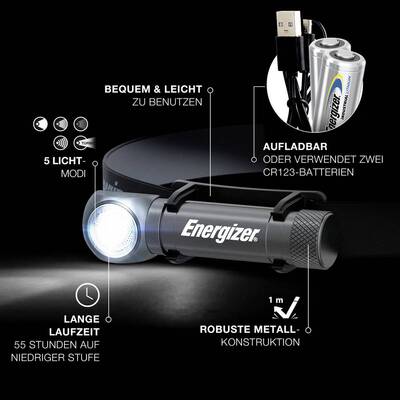 Energizer E303633201 Hybridná LED čelovka pre ručné i hands-free použitie, 1000 lumenov - KNIFESTOCK