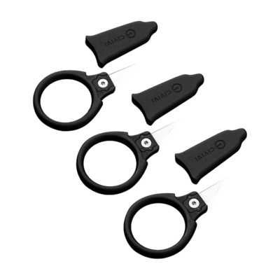 CIVIVI Quick Snip 3 pcs Mini Neck KnivesBlack ABS With Rubber CoatingPlain 6Cr - KNIFESTOCK