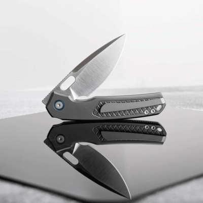 Vosteed Psyop Elmax Satin Gray Titanium A2202 - KNIFESTOCK