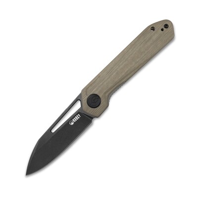 KUBEY Royal Nest Liner Lock EDC Pocket Knife Front Flipper Tan G10 Handle KU321E - KNIFESTOCK