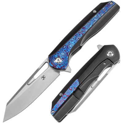 Kansept Shard S35VN Satin Blackwash Titanium+Timascus handles K1006C4 - KNIFESTOCK