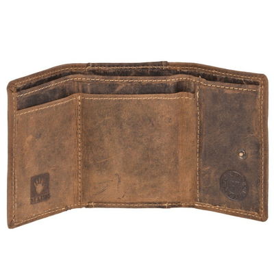 GreenBurry Vintage Leather Wallet Antique brown 9x7cm - KNIFESTOCK