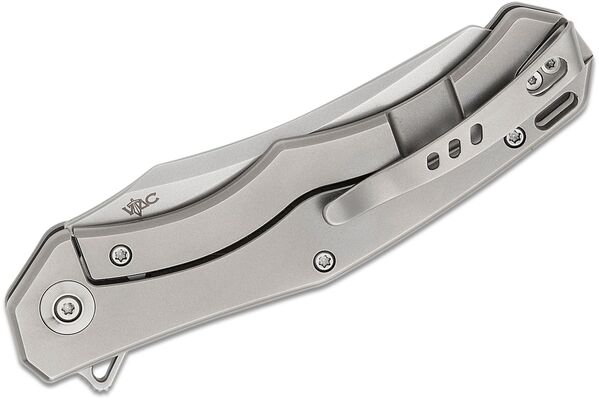 WE Polished Bead Blasted Titanium Handle With Diamond Pattern On Presentation Handle Polished Bead B - KNIFESTOCK