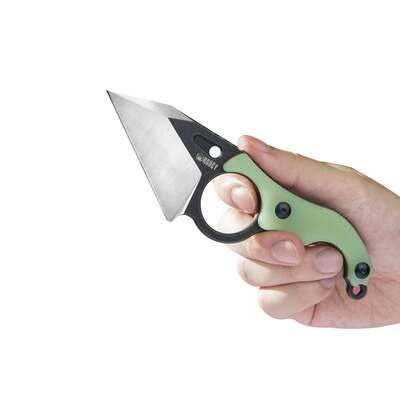 KUBEY Hippocam EDC Fixed Blade Knife Jade G10 Handle KU166B - KNIFESTOCK