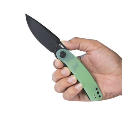 KUBEY Momentum Sherif Manganas Design Liner Lock Front Flipper Couteau Pliant Manche Jade G10 KU344C - KNIFESTOCK