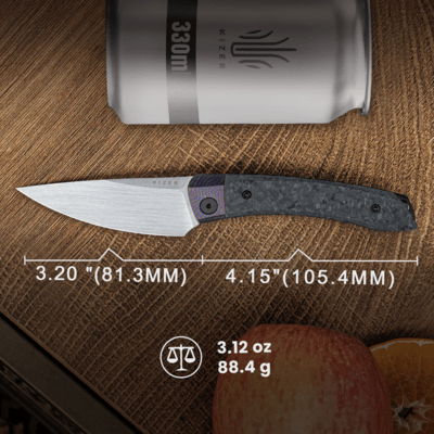 Kizer Mini MoMo M390 Timascus+Marble Carbon Fiber Ki3663A4 - KNIFESTOCK