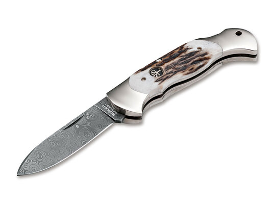 Boker Scout Spearpoint Hirschhorn Damast 112201DAM - KNIFESTOCK