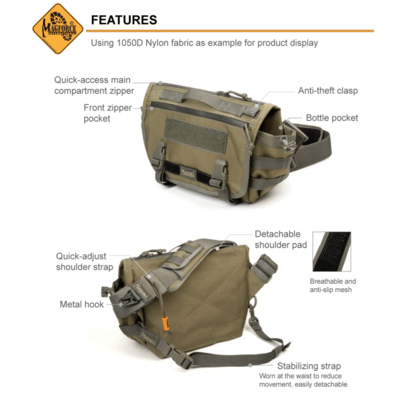 Magforce Sketch Messenger Bag S - 1200D Black #6011B02 - KNIFESTOCK