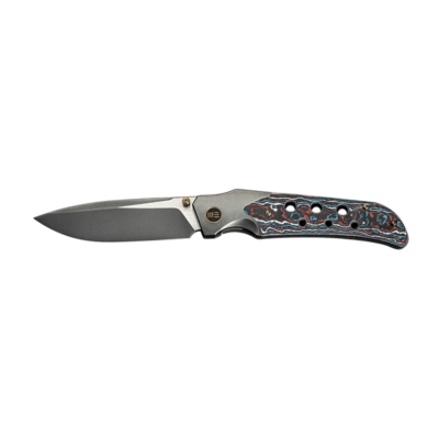 WE Polished Gray Titanium Handle With Nebula Fat Carbon Fiber InlayPolished Gra - KNIFESTOCK