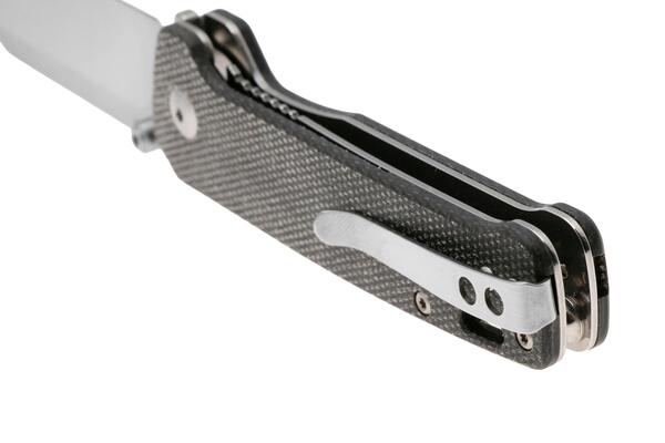 QPS Penguin V2 D2, finitura a 2 toni stonewash - satinata, Manico: Micarta marrone scuro Q - KNIFESTOCK