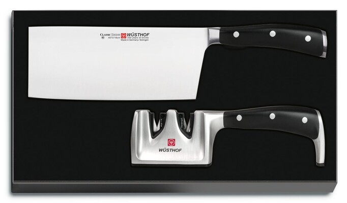 WUSTHOF ensemble couteau de chef chinois et aiguiseur - KNIFESTOCK