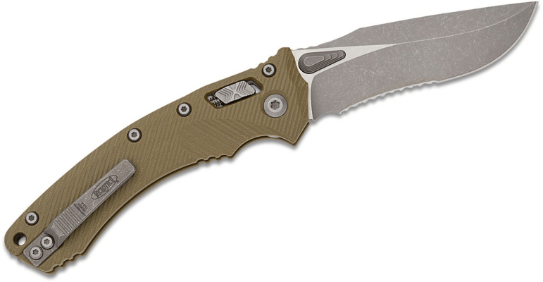 Microtech AMPHIBIAN RAM-LOK APOC PART SERR FLUTED OD GREEN G10 137RL-11APFLGTOD - KNIFESTOCK