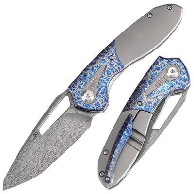 KANSEPT Thoth Damascus Frame Lock K1075T5 - KNIFESTOCK