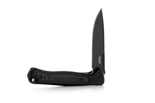 Lionsteel Solid BLACK Aluminum knife, MagnaCut blade OLD BLACK, Black Canvas inlay  SK01A BB - KNIFESTOCK
